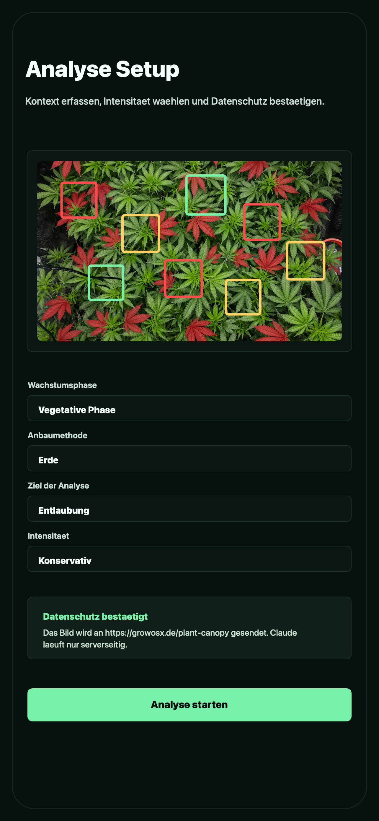 Plant Canopy Assistant Screenshot
